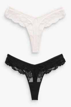 Next Tanga 2er-Pack Spitzenslips, Tanga (2-St)