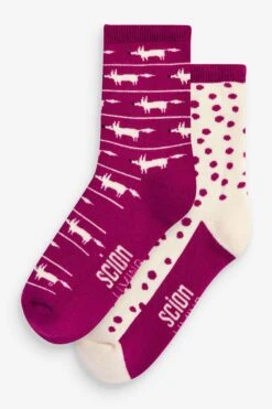 Mr. Fox, Magenta - Scion At Next Knöchelhohe Gummistiefel-Socken, 2er-Pack