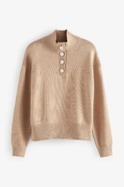 Next Polokragenpullover »Hochgeschlossener Polo-Pullover Mit Knöpfen« (1-tlg)