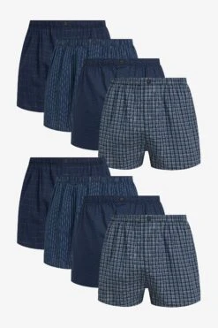 Next Boxershorts Gemusterte Boxershorts, Reine Baumwolle, 8er-Pack (8-St)