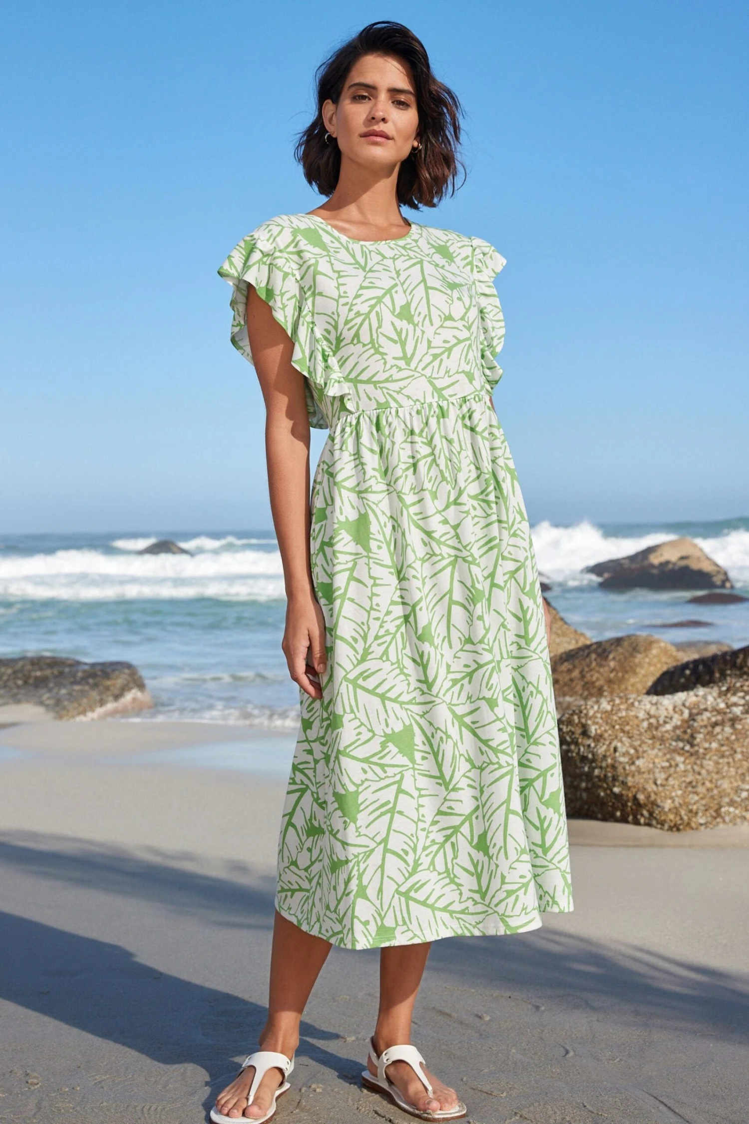 Next Sommerkleid »T-Shirt-Sommerkleid Mit Rüschenärmeln« (1-tlg) 2 Next Sommerkleid »T-Shirt-Sommerkleid Mit Rüschenärmeln« (1-tlg) – Bild 2