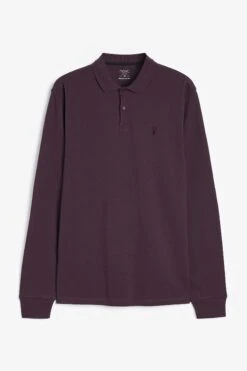 Burgunderrot - Next Langärmeliges Pikee-Poloshirt -Next Geschäft 573316s4
