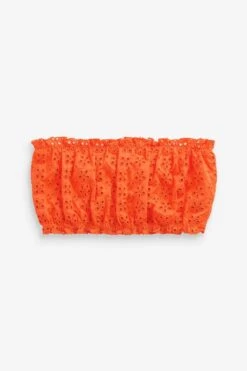 Next Bandeau-Bikini-Top Bikini Mit Lochstickerei - Bandeau-Bikinioberteil (1-St)