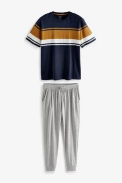 Next Pyjama Gestreifter Pyjama-Lang (2 Tlg)
