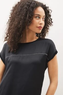 Next Longtunika »Tunikatop Mit Nieten, Web-Front + Jersey-Rückseite« (1-tlg) -Next Geschäft 639af4ef bd94 5ab7 ad2d f91590a46230