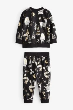 Schwarz/weiß - Next Matching Kinder Pyjama Mit Waldtieren, Familienkollektion (9 Monate Bis 16 Jahre) -Next Geschäft 640045s5