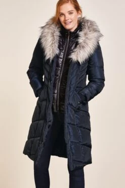 Next Wattierter Mantel Mit Fellimitat-Besatz