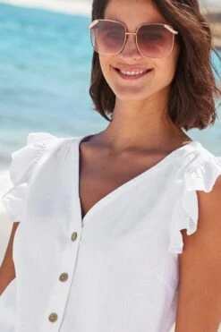 Next Blusentop »Oberteil Aus Leinenmischung Mit Rüschenärmeln« (1-tlg) -Next Geschäft 8c400dab c026 5ed5 ad3f 03f9ef5366c3