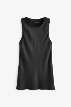 Next Blusentop »Langes Satinträgertop Mit Gerippter Kante« (1-tlg)