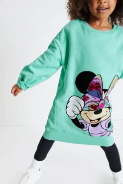 Minnie Mouse Lizenziert, Grün, Pailletten - Next Pulloverkleid (3-16yrs) -Next Geschäft A28 981s3