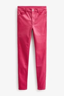 Pink - Next Beschichtete Skinny-Jeans -Next Geschäft A64723s5
