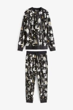 Schwarz/weiß - Next Herren Woodland Pyjama, Teil Der Familienkollektion -Next Geschäft A88492s5