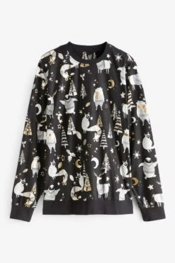 Schwarz/weiß - Next Herren Woodland Pyjama, Teil Der Familienkollektion -Next Geschäft A88492s7