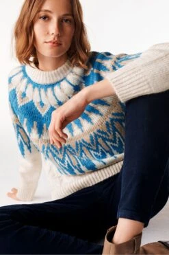 Blau-weiß - Next Tunikapullover Mit Norwegermuster