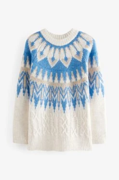Blau-weiß - Next Tunikapullover Mit Norwegermuster 9 Blau-weiß - Next Tunikapullover Mit Norwegermuster -Next Geschäft A89683s5
