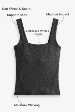 Schwarz/Geprägt/Leo-Print - Next Active Langes Sporttop -Next Geschäft C11 302s6