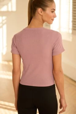 Next Active Sports Kurzärmeliges Top Mit Gerippter Knotenfront -Next Geschäft C38 228s3