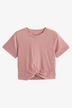 Next Active Sports Kurzärmeliges Top Mit Gerippter Knotenfront -Next Geschäft C38 228s5