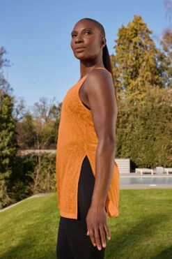 Orange - Next Active Jersey Sports Animal Burnout Vest Top -Next Geschäft C41999s3