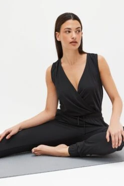 Schwarz - Next Active Sport Ärmelloser Yoga-Jumpsuit -Next Geschäft C45607s4