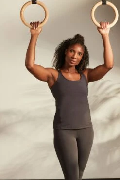 Schiefergrau - Next Active Figurbetontes Sport-Trägertop Mit überkreuzter Rückseite