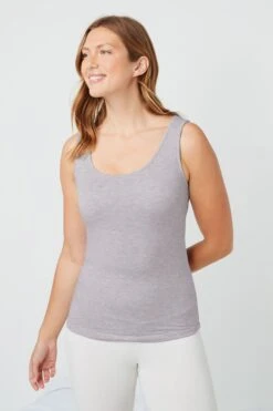 Grau Meliert - Next Elements Angerautes Thermo-Trägertop