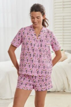 Violett, Frottee, Tukan - Scion At Next Durchgeknöpfter, Kurzer Pyjama