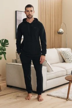 Schwarz - Next Thermo-Pyjama Mit Kapuze