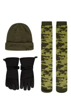Khakigrün - Dare 2b X Next Skiset Mit Mütze, Handschuhe Und Socken Für Herren