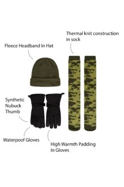 Khakigrün - Dare 2b X Next Skiset Mit Mütze, Handschuhe Und Socken Für Herren -Next Geschäft D25933s3