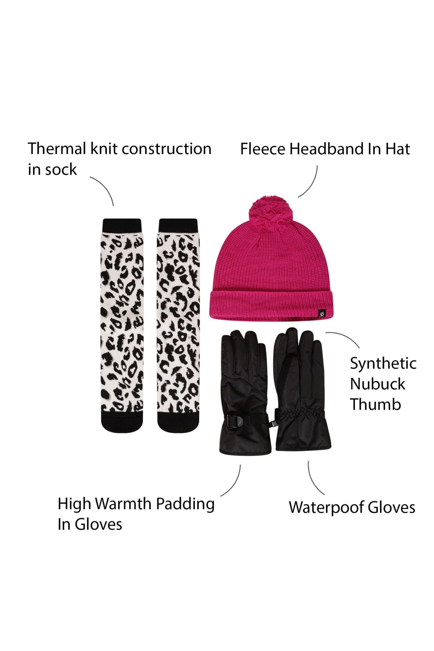 Pink - Dare 2b X Next Skiset Mit Mütze, Handschuhe Und Socken Für Mädchen 2 Pink - Dare 2b X Next Skiset Mit Mütze, Handschuhe Und Socken Für Mädchen – Bild 2