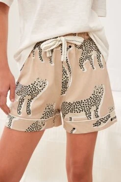 Grau/Braun Lionel - Scion At Next Kurzes Pyjama-Set Aus Baumwolle Im 2er Pack -Next Geschäft D32 936s5