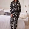 Schwarz/weiß - Next Matching Damen Pyjama Mit Waldtieren, Familienkollektion