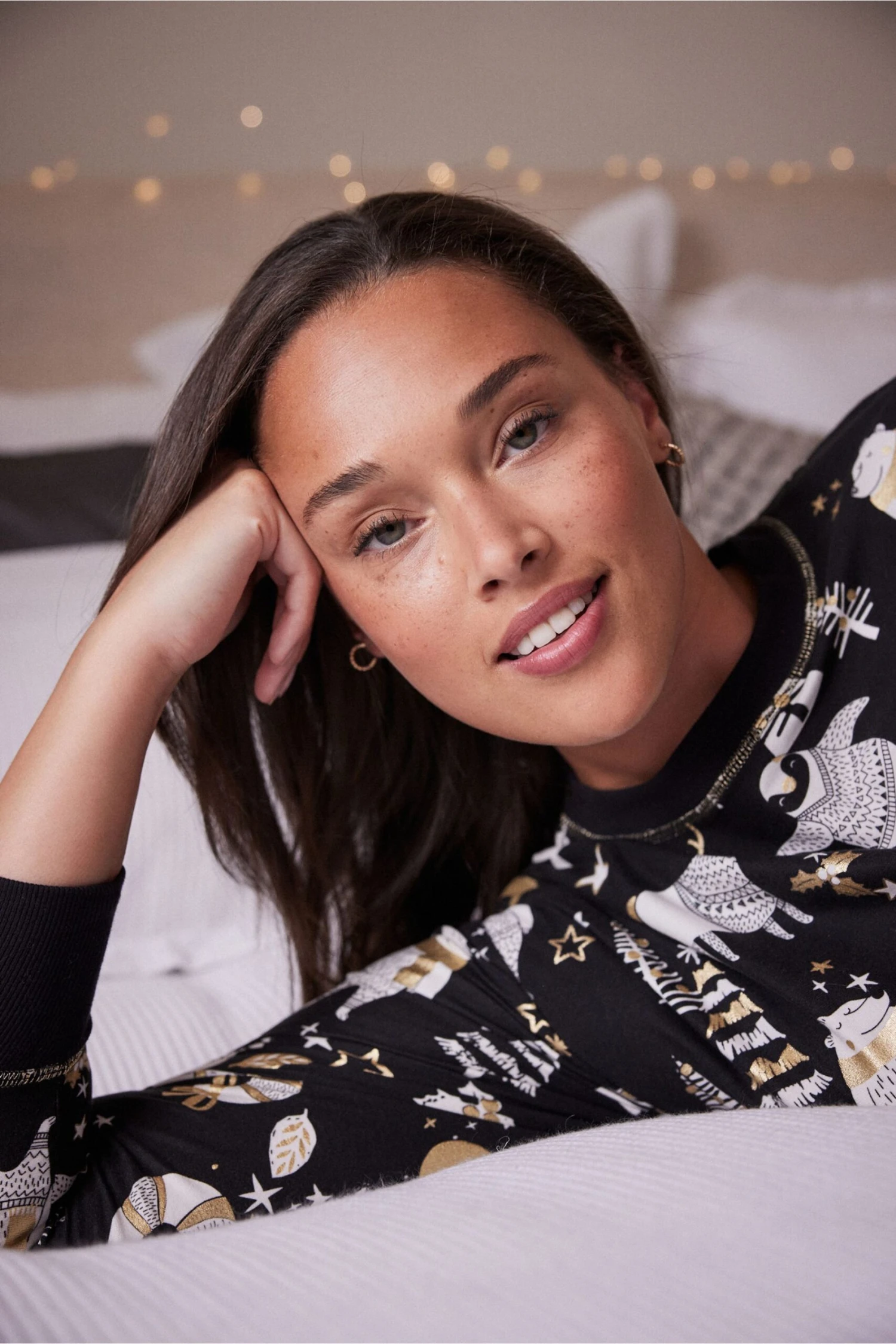 Schwarz/weiß - Next Matching Damen Pyjama Mit Waldtieren, Familienkollektion 3 Schwarz/weiß - Next Matching Damen Pyjama Mit Waldtieren, Familienkollektion – Bild 3