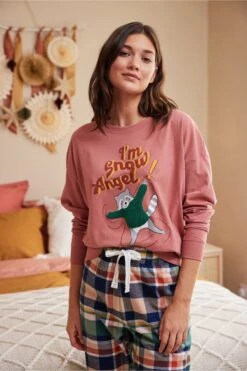 Karos - Next Damen Festive Friend Pyjama, Teil Der Familienkollektion 17 Karos - Next Damen Festive Friend Pyjama, Teil Der Familienkollektion -Next Geschäft M00057s4