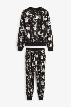 Schwarz/weiß - Next Matching Damen Pyjama Mit Waldtieren, Familienkollektion 11 Schwarz/weiß - Next Matching Damen Pyjama Mit Waldtieren, Familienkollektion -Next Geschäft M00061s2