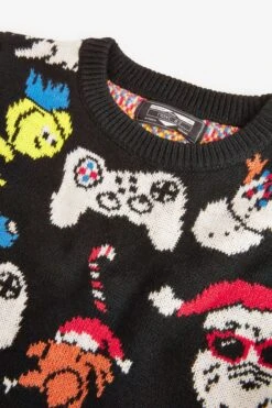Schwarz - Next Fun Weihnachtlicher Pullover (3-16yrs) -Next Geschäft M15673s3