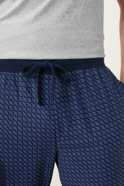 Grau/Blau, Geometrisches Muster - Next Motion Flex Kuscheliger Pyjama Mit Bündchen -Next Geschäft M68892s4