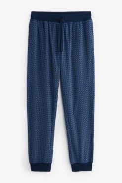Grau/Blau, Geometrisches Muster - Next Motion Flex Kuscheliger Pyjama Mit Bündchen -Next Geschäft M68892s9