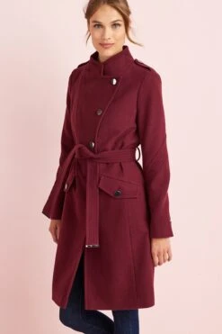 Next Wickelmantel Mit Weitem Stehkragen, Gürtel Und Knopfleiste Vorne -Next Geschäft M96 129s3