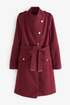 Next Wickelmantel Mit Weitem Stehkragen, Gürtel Und Knopfleiste Vorne -Next Geschäft M96129s5