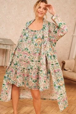 Rosa Mit Floralem Muster - Morris & Co. At Next Leichter Morgenmantel