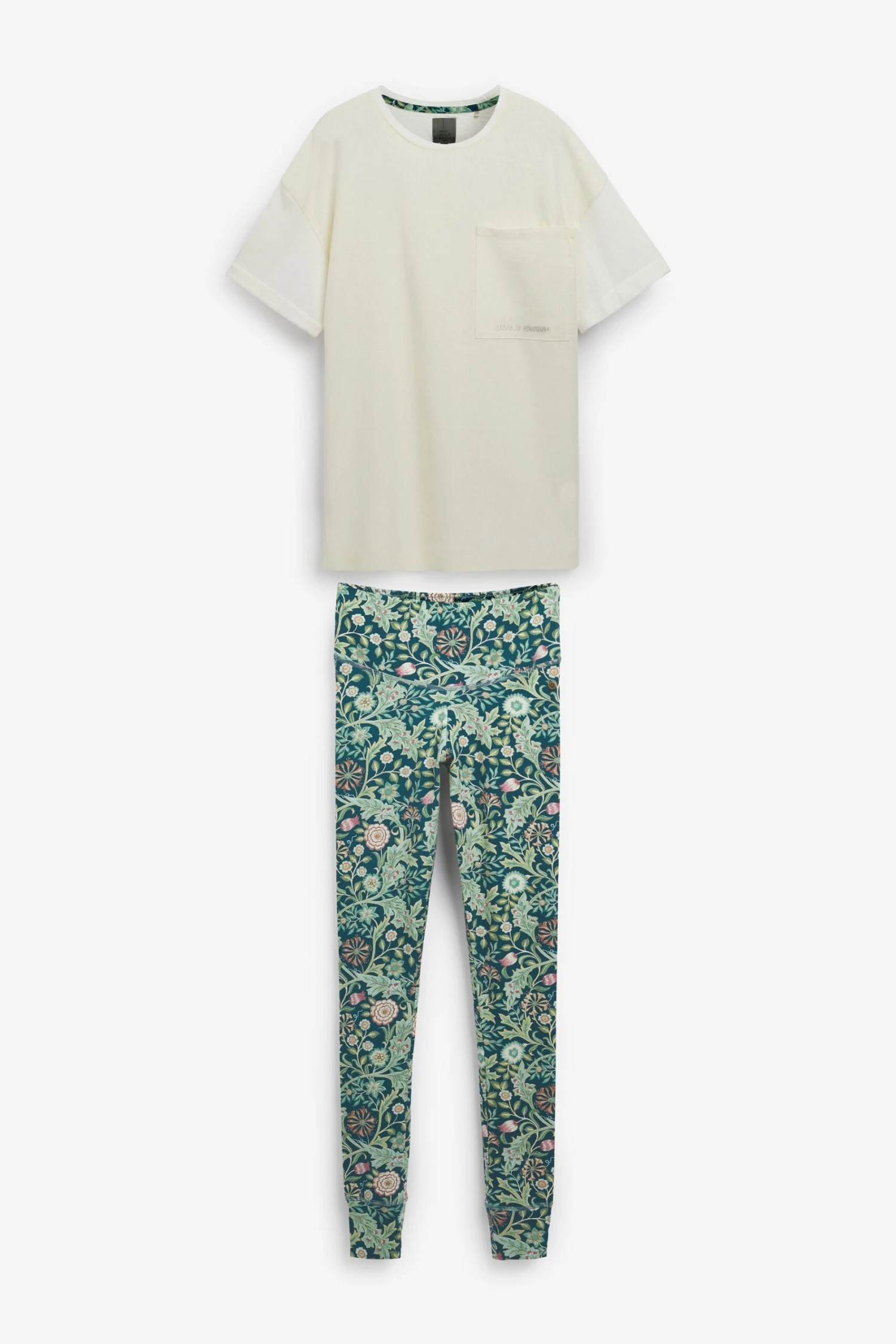 Grünes Blumenmuster - Morris & Co. At Next Pyjama-Set Mit T-Shirt Und Leggings 6 Grünes Blumenmuster - Morris & Co. At Next Pyjama-Set Mit T-Shirt Und Leggings – Bild 6
