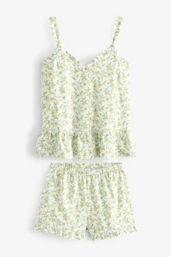 Weiß, Zitronen - Morris & Co. At Next Kurzer Pyjama Aus Webstoff, Schwarz/Marineblau -Next Geschäft T44564s2