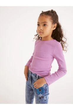 Flieder-Violett - Next Langärmeliges Geripptes Oberteil (3-16yrs) -Next Geschäft T47 263s5