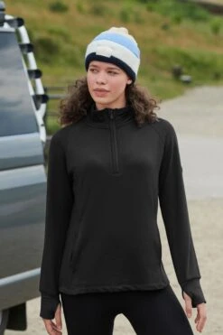 Schwarz - Next Elements Angerautes Thermo-Top Mit Halbem Reißverschluss -Next Geschäft T75560s7