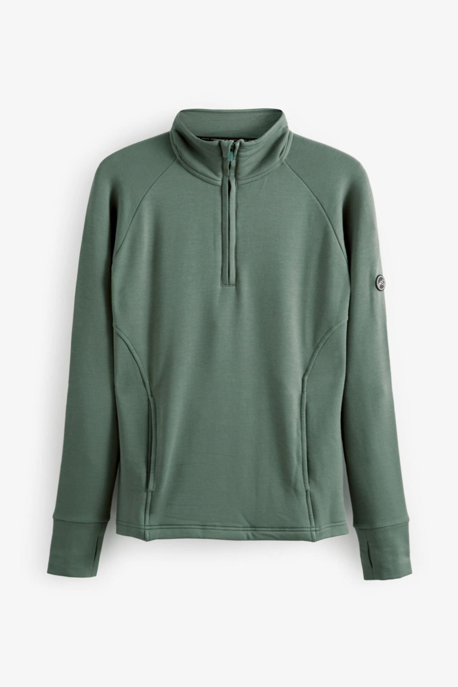 Salbeigrün - Next Elements Angerautes Thermo-Top Mit Halbem Reißverschluss 7 Salbeigrün - Next Elements Angerautes Thermo-Top Mit Halbem Reißverschluss – Bild 7