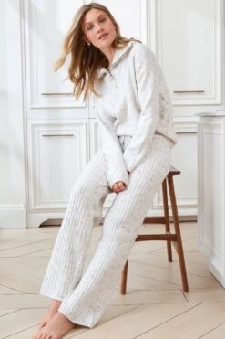 Ecru Creme - Next Strickpullover Mit Troyer-Kragen Und Noppen -Next Geschäft T76917s3