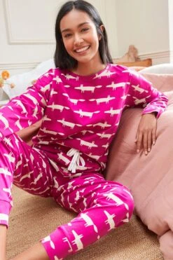 Violett/Mr Fox - Scion At Next Pyjama Aus Baumwolljersey