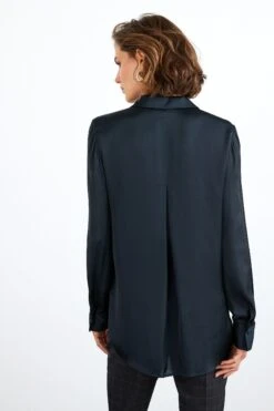 Marineblau - Next Satinhemd -Next Geschäft T88 619s3